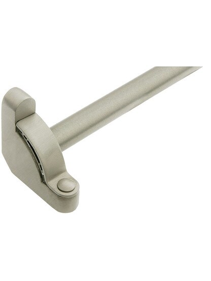 28 1/2 inch Heritage Stair Rod Without Finials - 1/2 inch Diameter Brass With Standard Brackets in Satin Nickel.